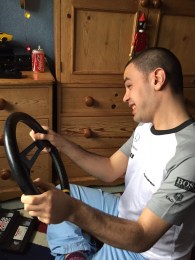 Jack with his steering wheel